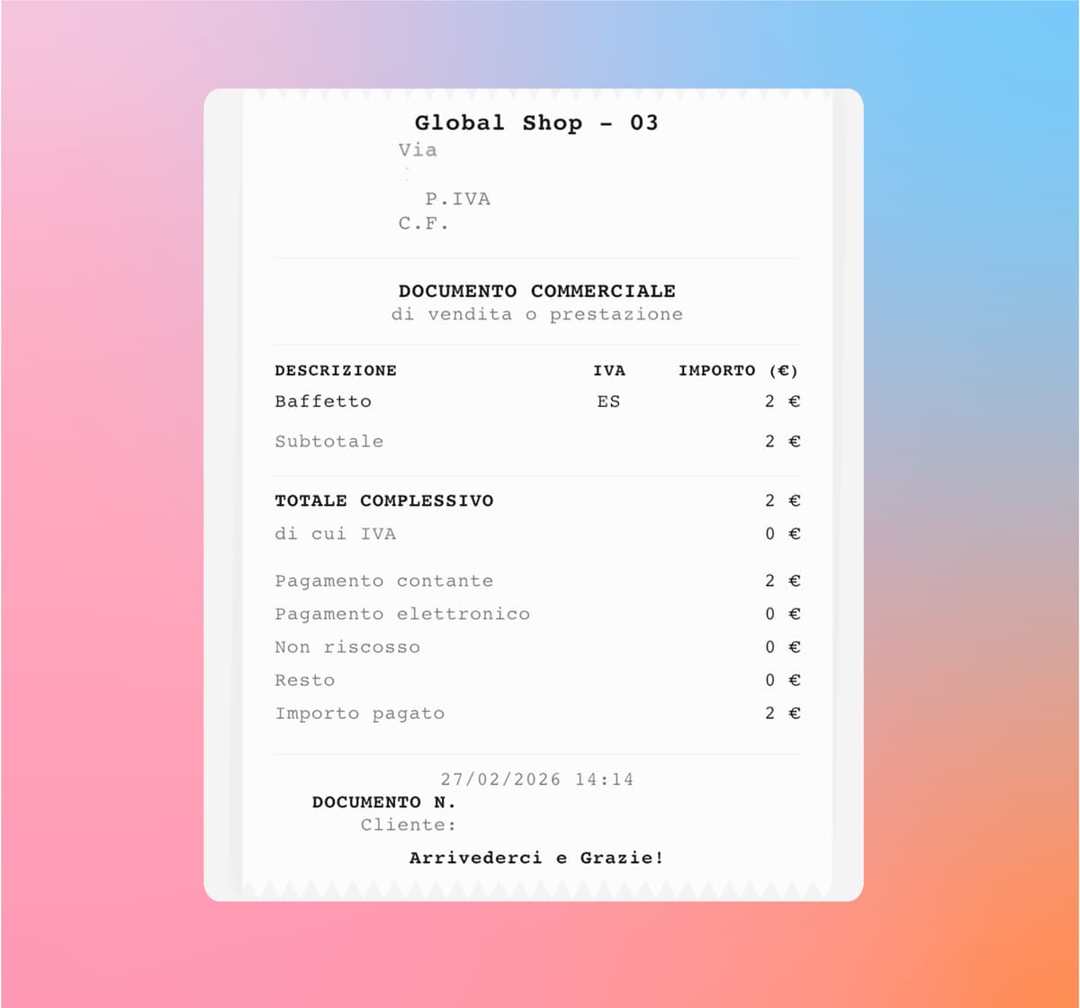 Cassa Fiscale RT - Ygital Cure