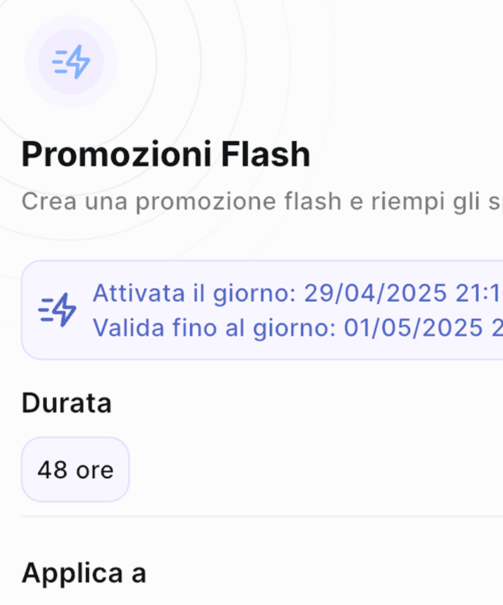 Promozione flash inviata ai clienti del salone